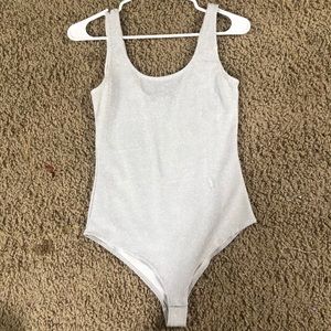 Silver body suit
